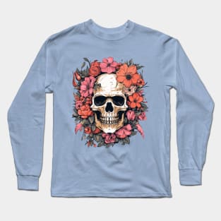 Skull and Flowers Long Sleeve T-Shirt